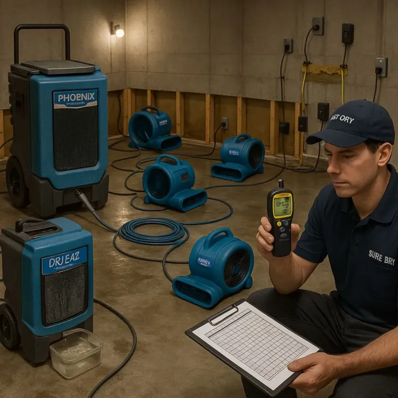 Structural Drying and Dehumidification process in Sleepy Hollow, IL